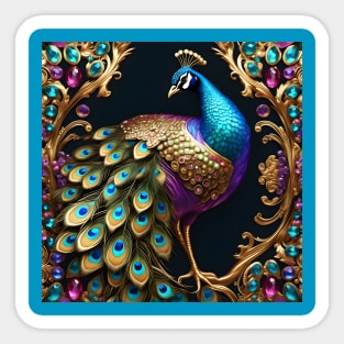 Bejewelled Peacock Sticker